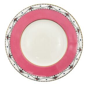 Antique Royal Worcester Plate Art Deco Hand Painted Enamel and Gilding Pink